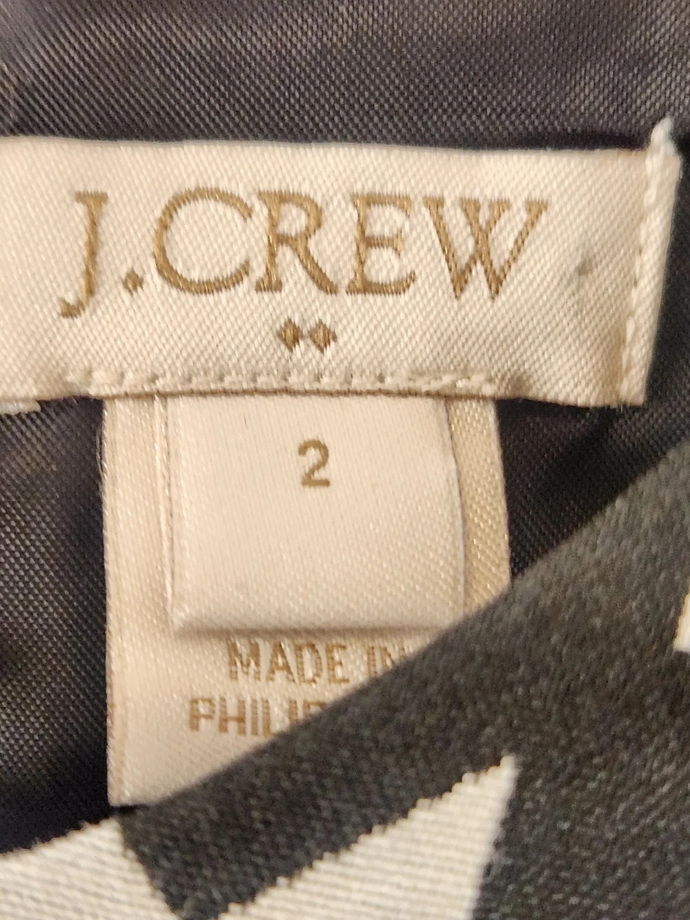 J. Crew Black & White Geometric Sleeveless Sheath Dress 2 Euc
